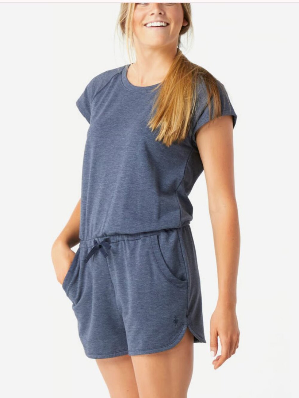 Smartwool Sz XS Active Reset Romper Heather Blue